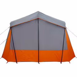 vidaXL Camping Tent Cabin 5-Person Lightweight Tent Patio Dome Tent Waterproof - Grey and orange - Additional view 8