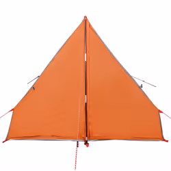 vidaXL Camping Tent A-Frame 2-Person Dome Tent Blackout Fabric Waterproof - Grey and orange - Additional view 6