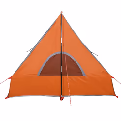vidaXL Camping Tent A-Frame 2-Person Dome Tent Blackout Fabric Waterproof - Grey and orange - Additional view 8