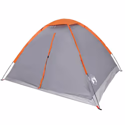 vidaXL Camping Tent Dome 2-Person Lightweight Tent Dome Tent Blue Waterproof - Grey and orange, 190 x 135 x 102/107 cm - Additional view 5