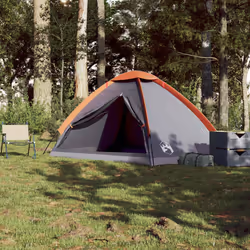 vidaXL Camping Tent Dome 2-Person Lightweight Tent Dome Tent Blue Waterproof - Grey and orange, 240 x 210 x 126/132 cm - Additional view 2