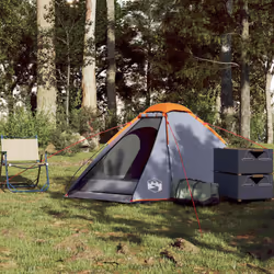vidaXL Camping Tent Dome 4-Person Lightweight Tent Patio Dome Tent Waterproof - grey and orange