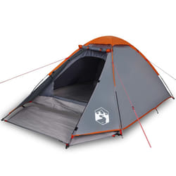 vidaXL Camping Tent Dome 4-Person Lightweight Tent Patio Dome Tent Waterproof - grey and orange, 4-person