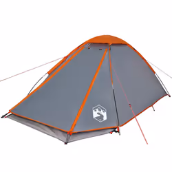 vidaXL Camping Tent Dome 4-Person Lightweight Tent Patio Dome Tent Waterproof - grey and orange, 4-person - Additional view 4