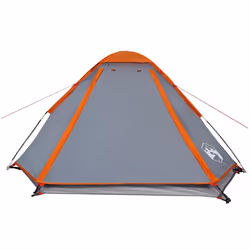 vidaXL Camping Tent Dome 4-Person Lightweight Tent Patio Dome Tent Waterproof - grey and orange, 4-person - Additional view 6