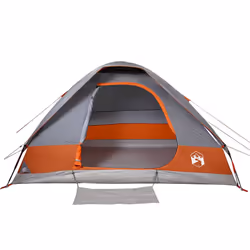 vidaXL Family Tent Dome 6-Person Outdoor Lightweight Camping Tent Waterproof - Grey and orange, 214 x 150 x 115 cm - Additional view 5
