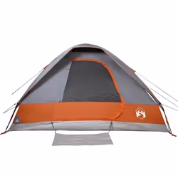 vidaXL Family Tent Dome 6-Person Outdoor Lightweight Camping Tent Waterproof - Grey and orange, 214 x 150 x 115 cm - Additional view 6
