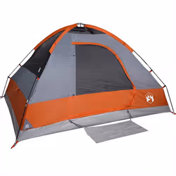 vidaXL Family Tent Dome 6-Person Outdoor Lightweight Camping Tent Waterproof - Grey and orange, 214 x 150 x 115 cm - Additional view 7