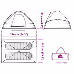 vidaXL Family Tent Dome 6-Person Outdoor Lightweight Camping Tent Waterproof - white blackout, 2-person - Additional view 3