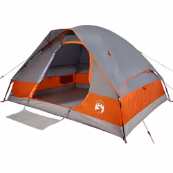 vidaXL Family Tent Dome 6-Person Outdoor Lightweight Camping Tent Waterproof - Grey and orange, 274 x 213 x 150 cm - Additional view 4