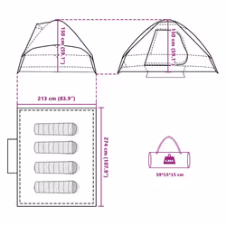 vidaXL Family Tent Dome 6-Person Outdoor Lightweight Camping Tent Waterproof - white, 4-person - Additional view 3
