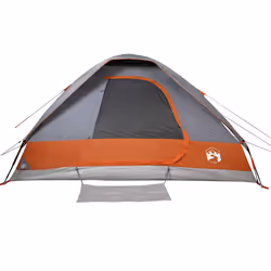 vidaXL Family Tent Dome 6-Person Outdoor Lightweight Camping Tent Waterproof - Grey and orange, 335 x 273 x 183 cm - Additional view 6