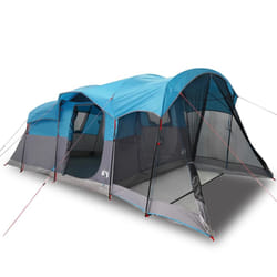 vidaXL Family Tent Tunnel 8-Person Dome Tent Patio Camping Tent Waterproof - blue