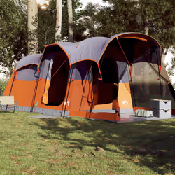 vidaXL Family Tent Tunnel 8-Person Dome Tent Patio Camping Tent Waterproof - grey