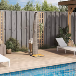 vidaXL Outdoor Shower Garden Beach Pool Shower Poly Rattan and Acacia Wood - grey, 55 x 60 x 224 cm - Additional view 2