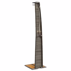 vidaXL Outdoor Shower Garden Beach Pool Shower Poly Rattan and Acacia Wood - grey, 55 x 60 x 224 cm - Additional view 6
