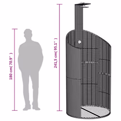vidaXL Outdoor Shower Garden Beach Pool Shower Poly Rattan and Acacia Wood - black, 100 x 100 x 241.5 cm - Additional view 9