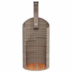 vidaXL Outdoor Shower Garden Beach Pool Shower Poly Rattan and Acacia Wood - grey, 100 x 100 x 241.5 cm - Additional view 4