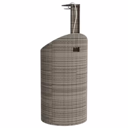vidaXL Outdoor Shower Garden Beach Pool Shower Poly Rattan and Acacia Wood - grey, 100 x 100 x 241.5 cm - Additional view 6
