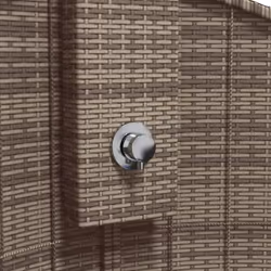 vidaXL Outdoor Shower Garden Beach Pool Shower Poly Rattan and Acacia Wood - grey, 100 x 100 x 241.5 cm - Additional view 7