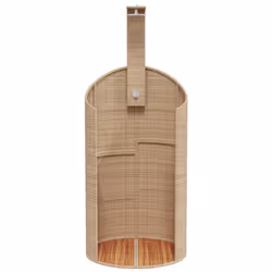 vidaXL Outdoor Shower Garden Beach Pool Shower Poly Rattan and Acacia Wood - beige, 100 x 100 x 241.5 cm - Additional view 4