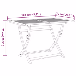 vidaXL Folding Garden Table Outdoor Table Patio Dining Table Solid Wood Acacia - Additional view 8