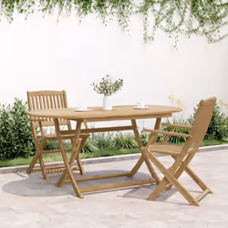 vidaXL Folding Garden Table Outdoor Table Patio Dining Table Solid Wood Acacia