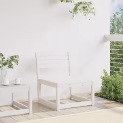 vidaXL Garden Sofa Balcony Outdoor Sofa Chair Couch White Solid Wood Pine - Additional view 2