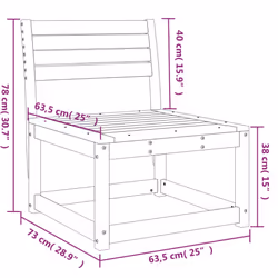 vidaXL Garden Sofa Balcony Outdoor Sofa Chair Couch White Solid Wood Pine - Additional view 7