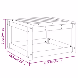 vidaXL Garden Footstool Outdoor Ottoman Stool Footrest White Solid Wood Pine - Additional view 7
