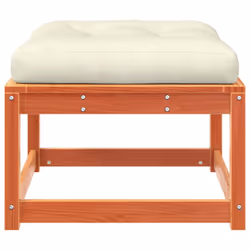 vidaXL Garden Footstool with Cushions Ottoman Stool Wax Brown Solid Wood Pine - Additional view 4