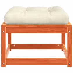 vidaXL Garden Footstool with Cushions Ottoman Stool Wax Brown Solid Wood Pine - Additional view 5