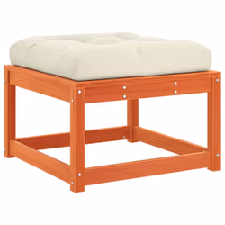 vidaXL Garden Footstool with Cushions Ottoman Stool Wax Brown Solid Wood Pine - Additional view 6