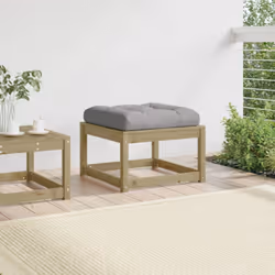 vidaXL Garden Footstool with Cushions Ottoman Footrest Impregnated Wood Pine