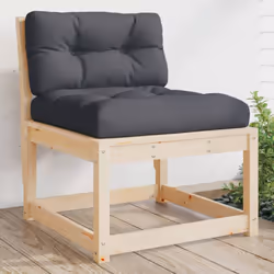 vidaXL Garden Sofas with Cushions Outdoor Sofa Chair 2 pcs Solid Wood Pine - Additional view 4