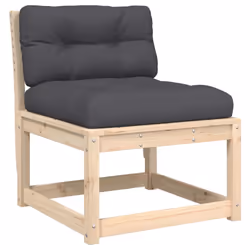 vidaXL Garden Sofas with Cushions Outdoor Sofa Chair 2 pcs Solid Wood Pine - Additional view 5