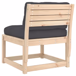 vidaXL Garden Sofas with Cushions Outdoor Sofa Chair 2 pcs Solid Wood Pine - Additional view 8