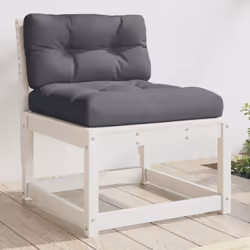 vidaXL Garden Sofas with Cushions Outdoor Sofa 2 pcs White Solid Wood Pine - Additional view 4