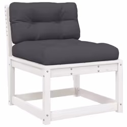 vidaXL Garden Sofas with Cushions Outdoor Sofa 2 pcs White Solid Wood Pine - Additional view 5