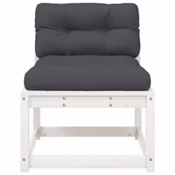 vidaXL Garden Sofas with Cushions Outdoor Sofa 2 pcs White Solid Wood Pine - Additional view 6