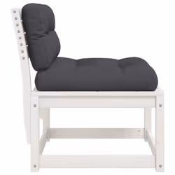 vidaXL Garden Sofas with Cushions Outdoor Sofa 2 pcs White Solid Wood Pine - Additional view 7