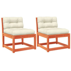 vidaXL Garden Sofas with Cushions Outdoor Sofa 2 pcs Wax Brown Solid Wood Pine