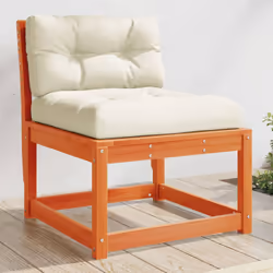 vidaXL Garden Sofas with Cushions Outdoor Sofa 2 pcs Wax Brown Solid Wood Pine
