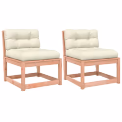 vidaXL Garden Sofas with Cushions Outdoor Sofa Couch 2 pcs Solid Wood Douglas
