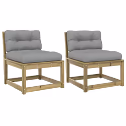 vidaXL Garden Sofas Outdoor Corner Sofa Patio Seat Couch Solid Wood Douglas - natural impregnated