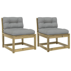 vidaXL Garden Sofas Outdoor Corner Sofa Patio Seat Couch Solid Wood Douglas - natural impregnated