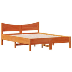 vidaXL Bed Frame Home Bed Base Bedstead Wax Brown 140x190 cm Solid Wood Pine