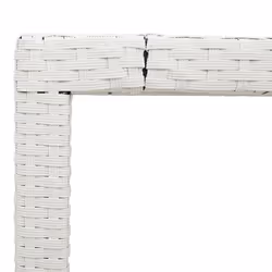 vidaXL Garden Table with Glass Top Outdoor Dining Table White Poly Rattan - Additional view 9