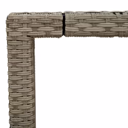 vidaXL Garden Table with Glass Top Outdoor Dining Table Light Grey Poly Rattan - Additional view 9