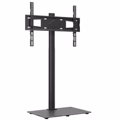 vidaXL Corner TV Stand for 32-65 Inch Swivel Cantilever TV Floor Stand Black - 1-tier